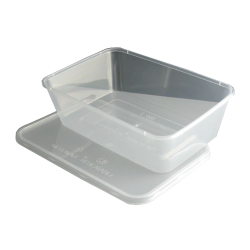 650ml Microwave Clear Plastic Conts + Lids x250