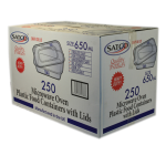 650ml Microwave Clear Plastic Conts + Lids x250